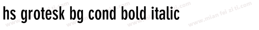 hs grotesk bg cond bold italic字体转换